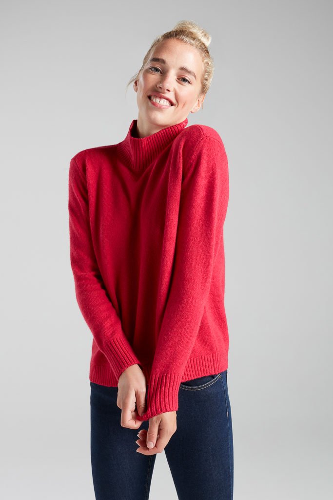Boxy Rib-Neck Merino Bamboo Jumper