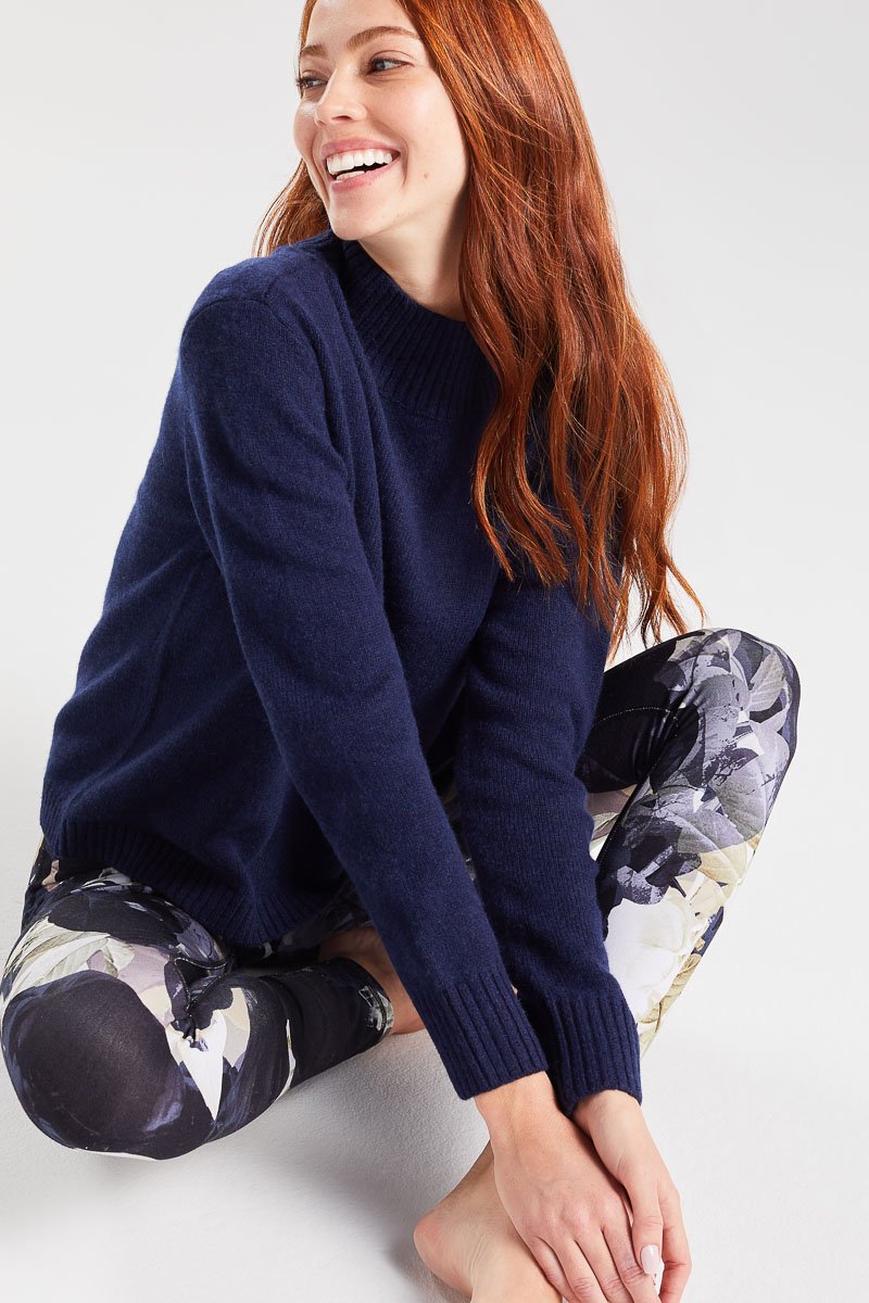 Boxy Rib-Neck Merino Bamboo Jumper