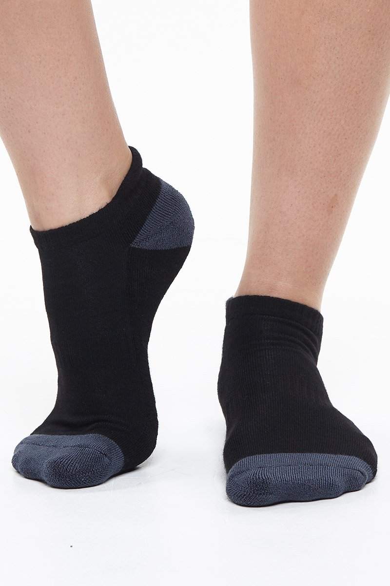 Bamboo Trainer Socks Contrast Black &amp;amp; Anthracite 3 Pairs