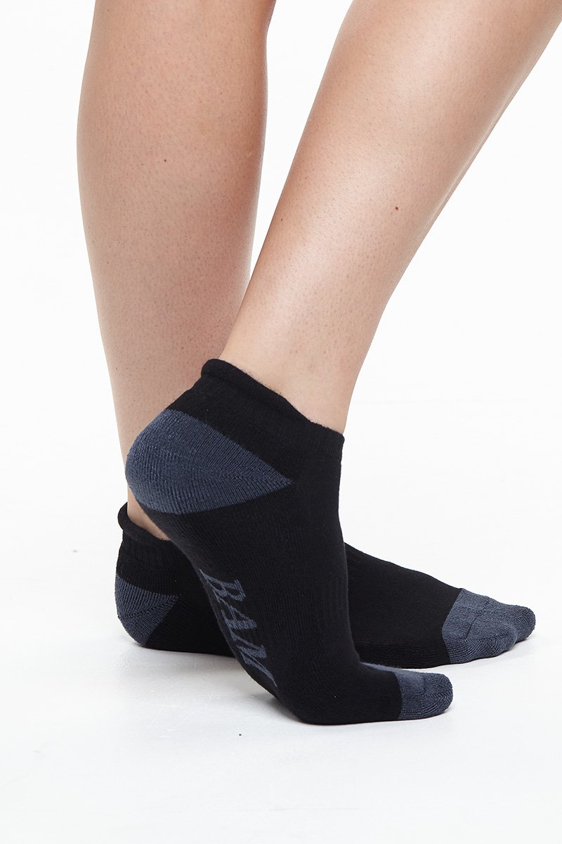 Bamboo Trainer Socks Contrast Black &amp;amp; Anthracite 3 Pairs