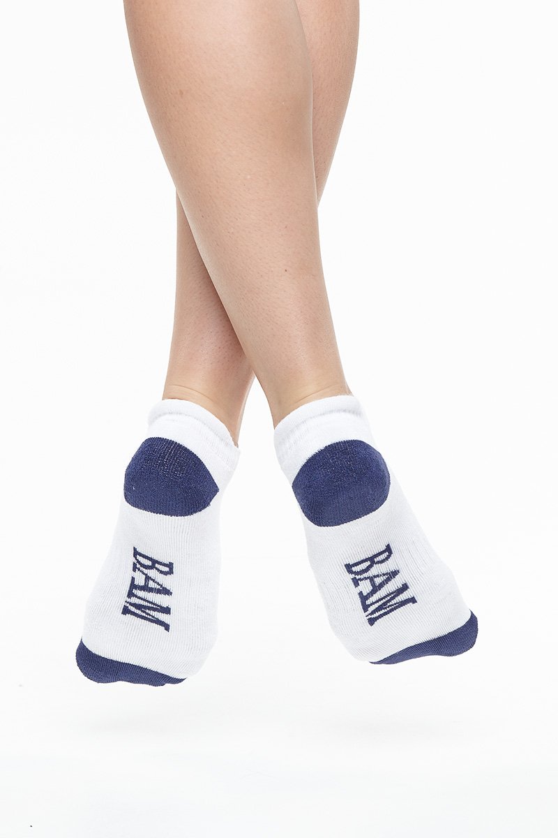 Bamboo Trainer Socks Contrast White &amp;amp; Navy 3 Pairs