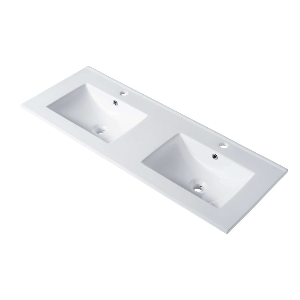 Ceramic Basin 48″ X 18″ Top-Mount Rectangular Double – C04 4818 D
