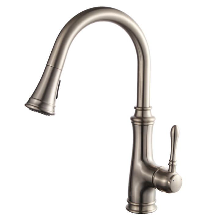 Single Handle Pull Down Kitchen Faucet – Brush Nickel – F01 204 02