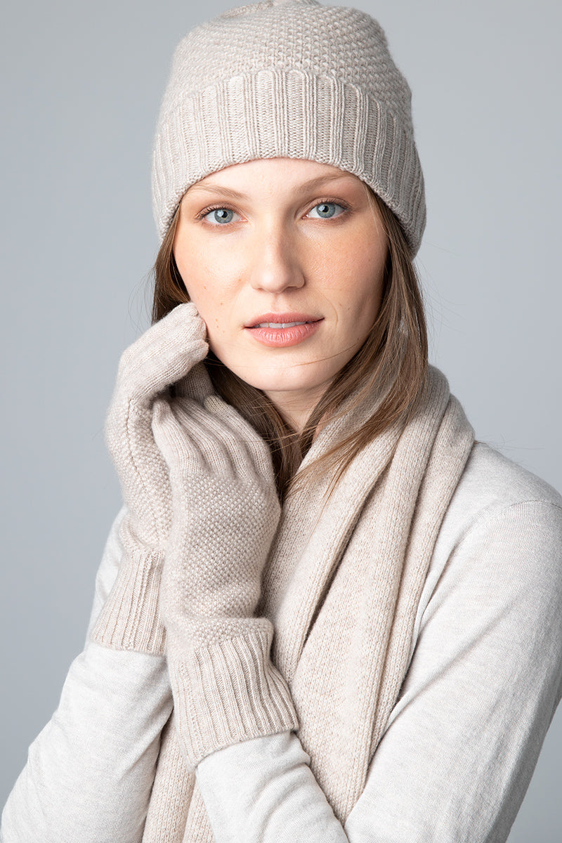 Kinross Cashmere Textured Gloves