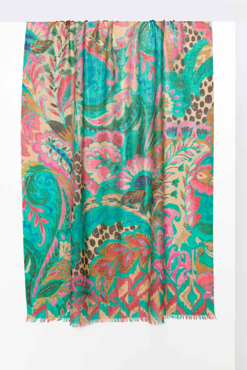 Kinross Boho Paisley Print Scarf