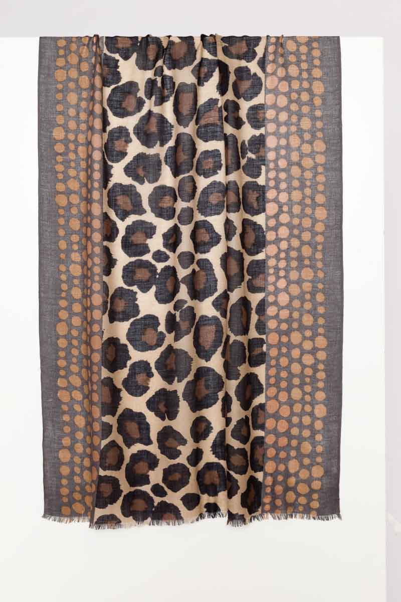 Kinross Spotted Leopard Print Scarf