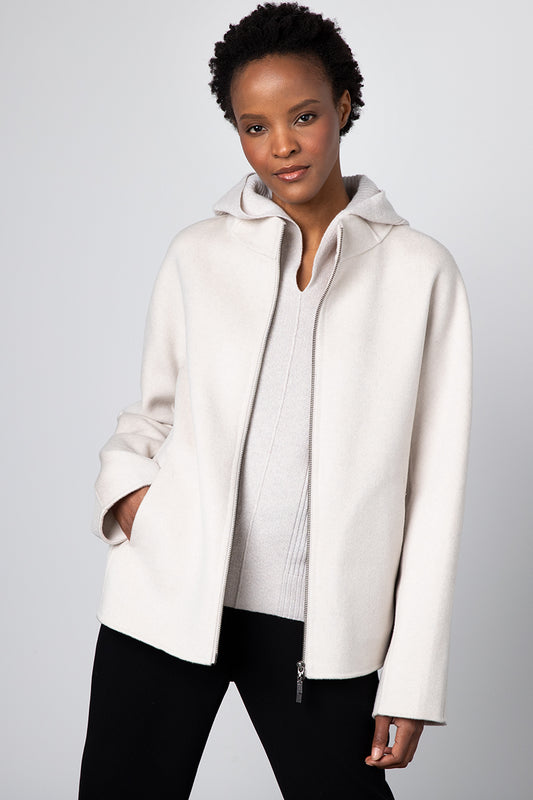 Kinross Cashmere Short Zip Mock Jacket