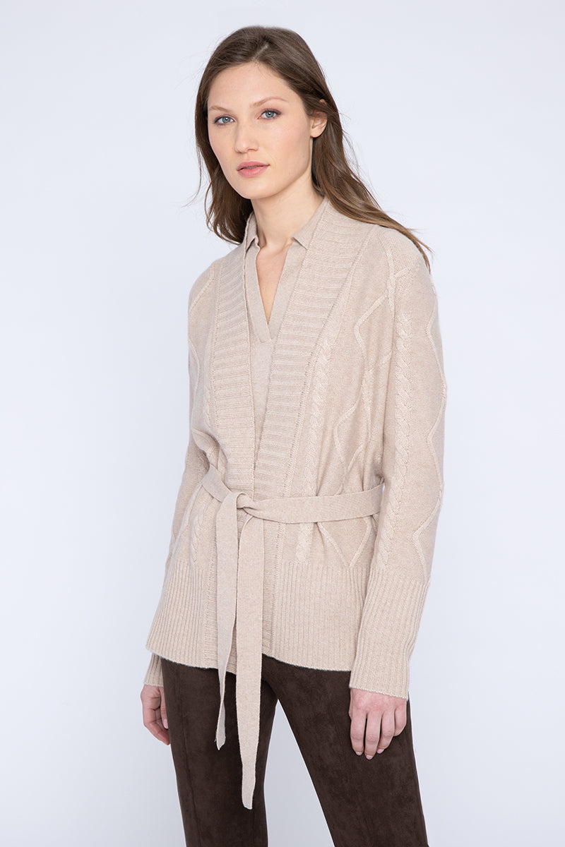 Kinross Belted Cable Cardigan