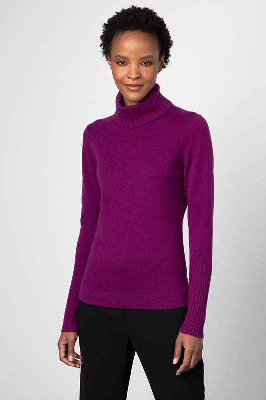 Kinross Cashmere Chunky Trim T-neck