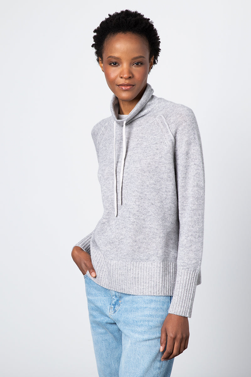 Kinross Cashmere Plaited Drawstring Funnel