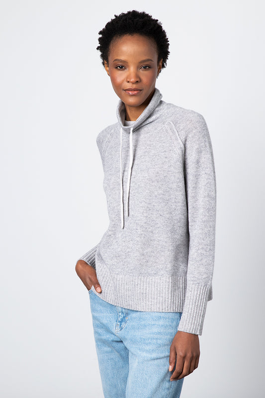 Kinross Cashmere Plaited Drawstring Funnel