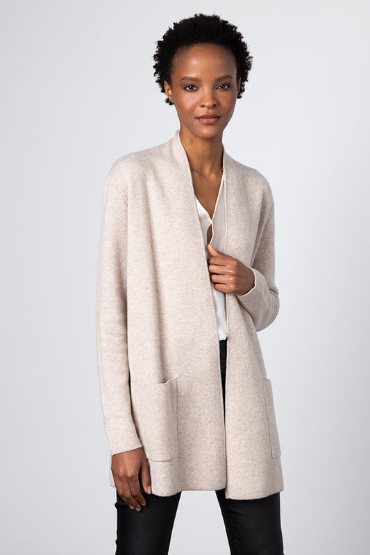 Kinross Cashmere Reversible Double Knit Cardigan