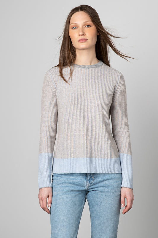Kinross Cashmere Plaited Rib Crew