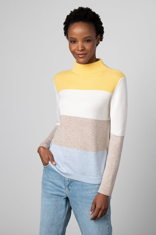 Kinross Cashmere Colorblock Funnel