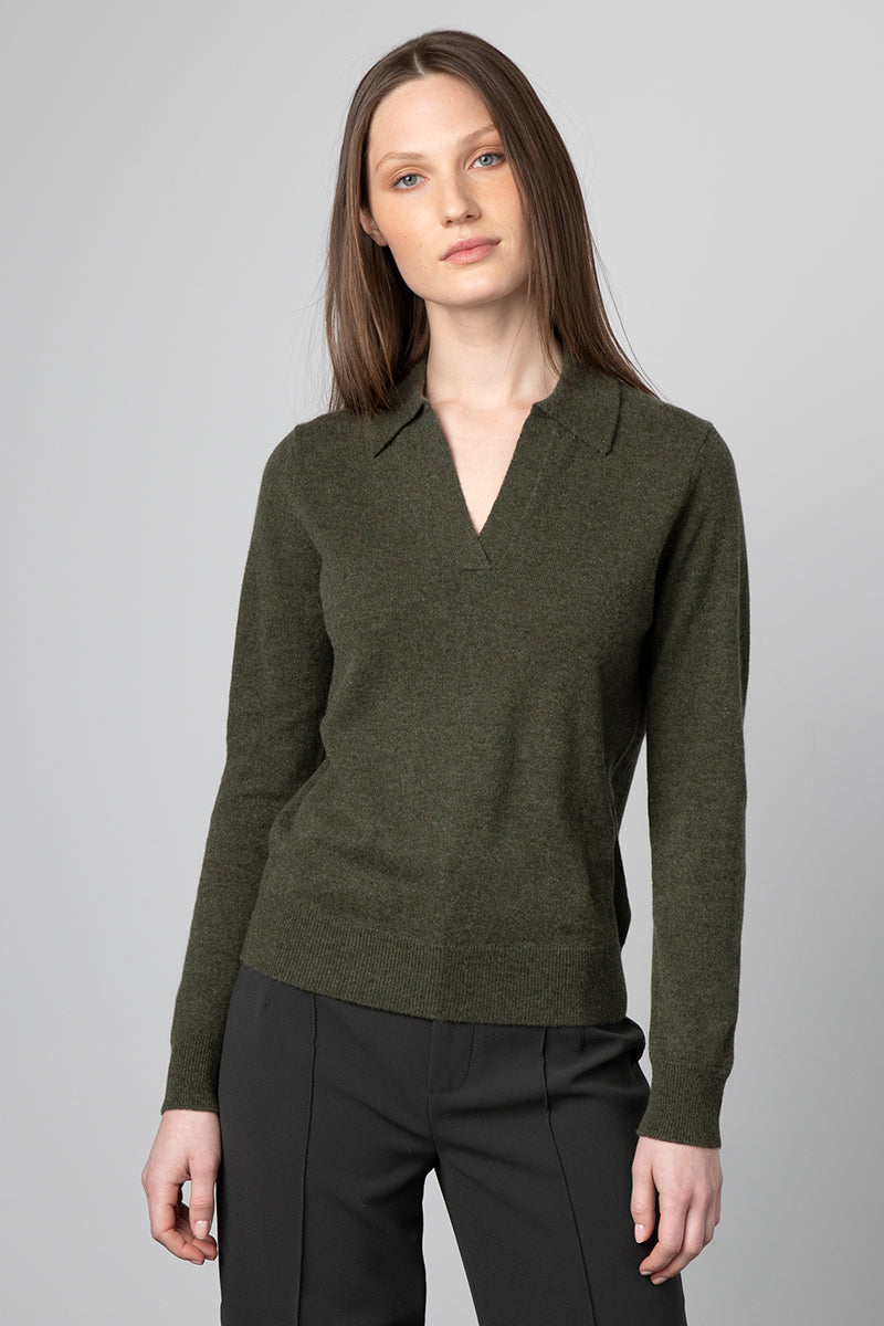 Kinross Cashmere Splitneck Polo
