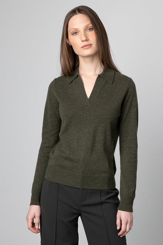 Kinross Cashmere Splitneck Polo