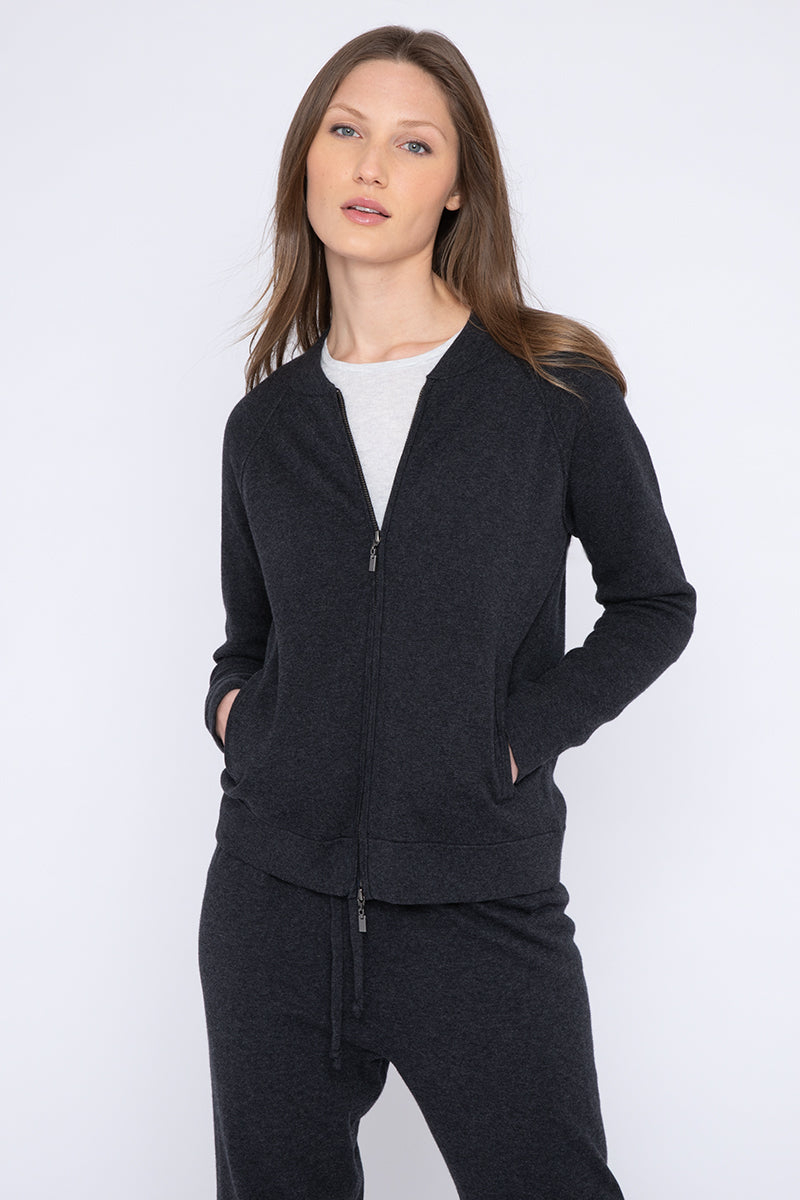 Kinross Baseball Zip Cardigan