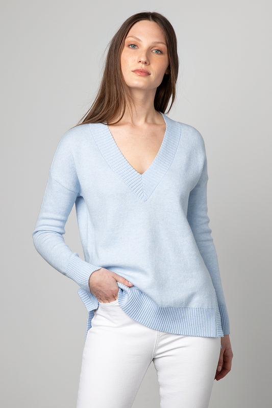 Kinross Cashmere Hi-Low Reversible Vee