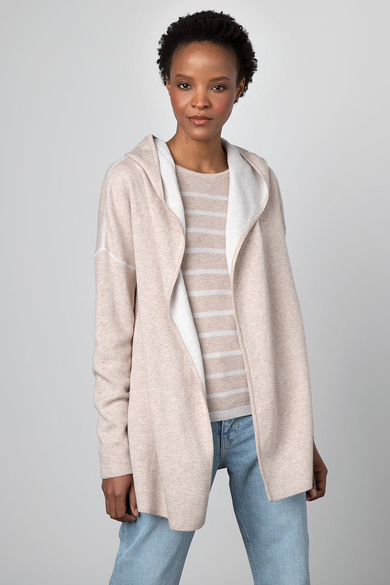 Kinross Cashmere Reversible Coverstitch Hoodie