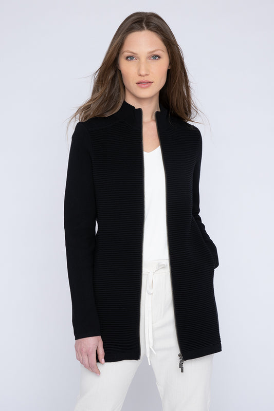 Kinross Long Zip Mock Cardigan