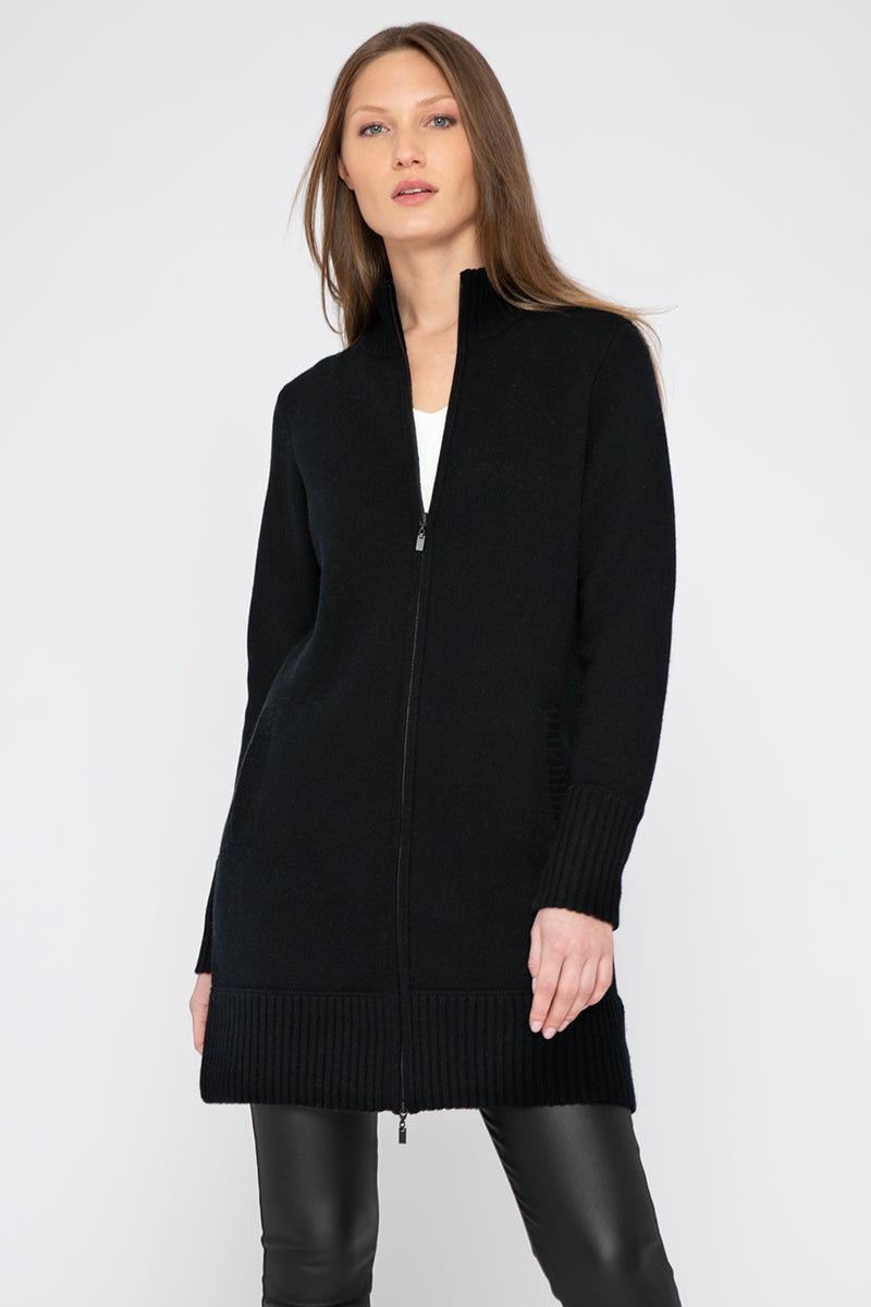 Kinross Modern Zip Mock Cardigan