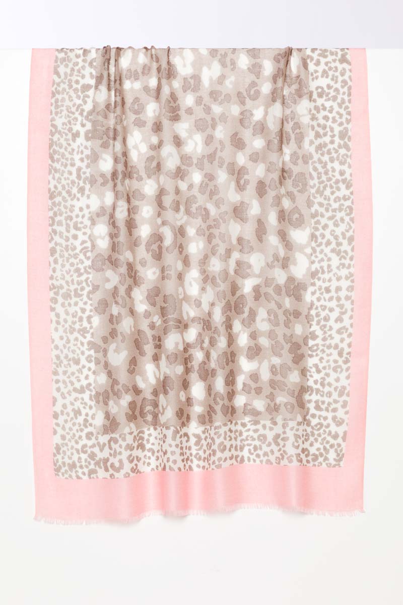 Kinross Cashmere Leopard Dot Print Scarf