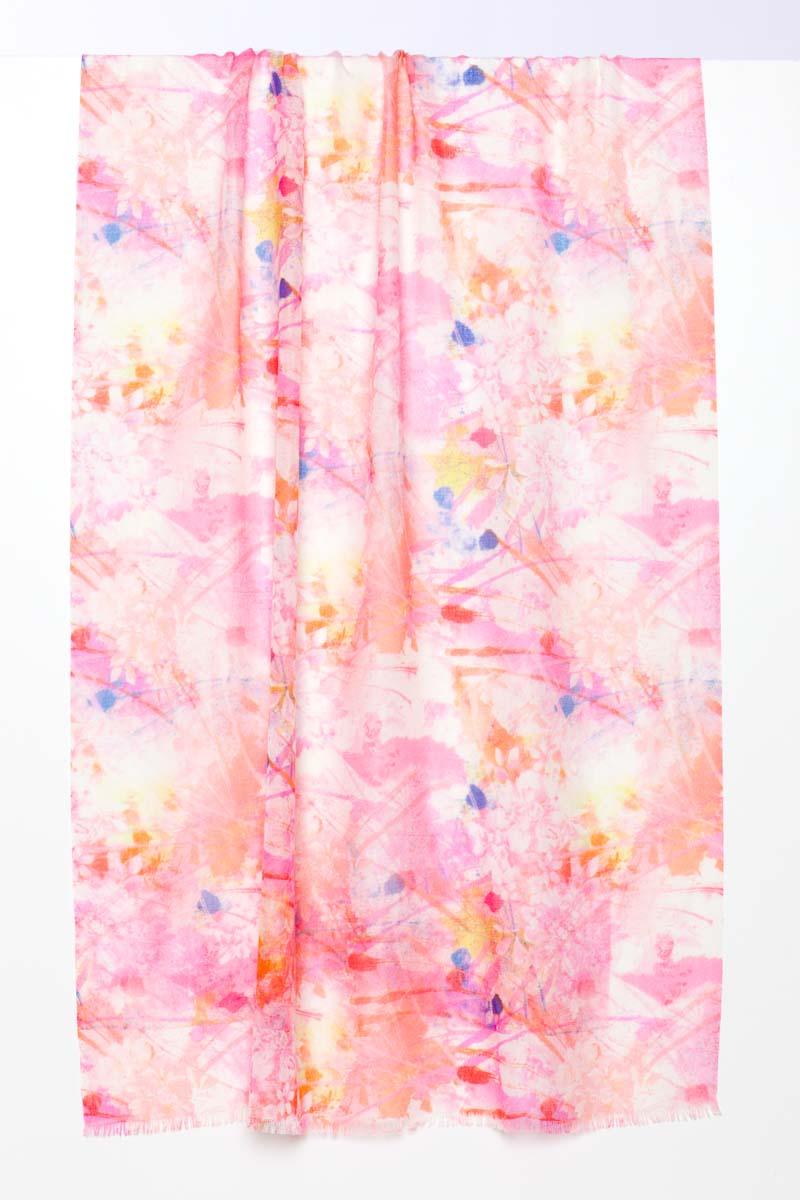 Kinross Cashmere Sunrise Print Scarf