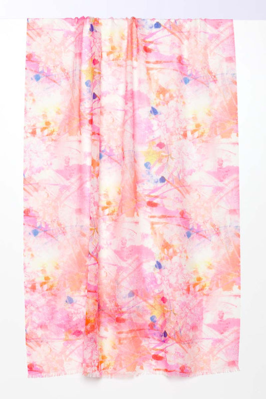 Kinross Cashmere Sunrise Print Scarf