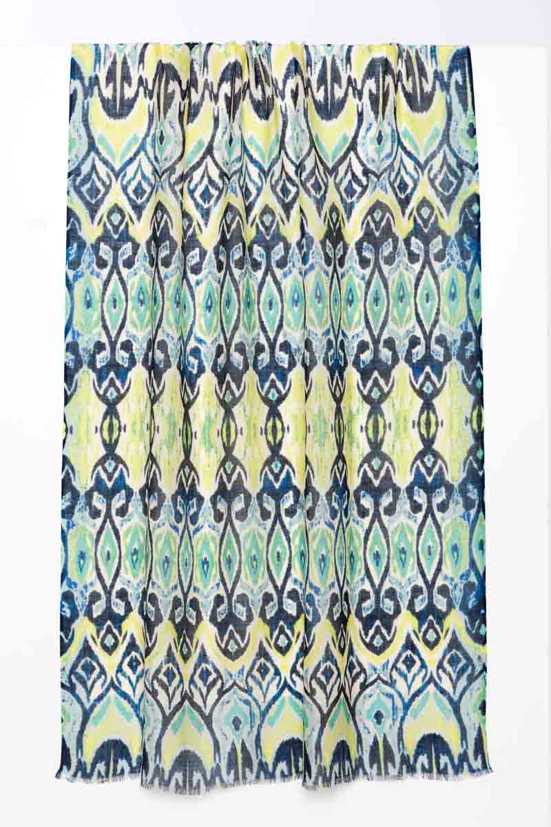 Kinross Cashmere Surfside Geo Print Scarf