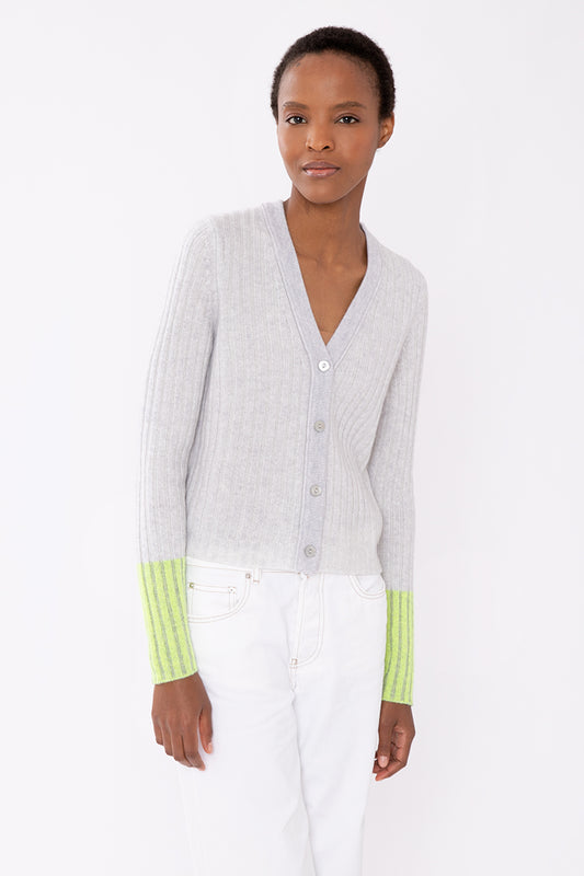 Kinross Cashmere Plaited Vee Cardigan