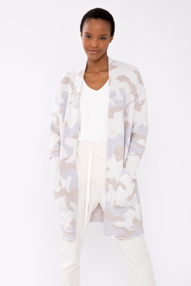 Kinross Cashmere Camo DBL Knit Cardigan