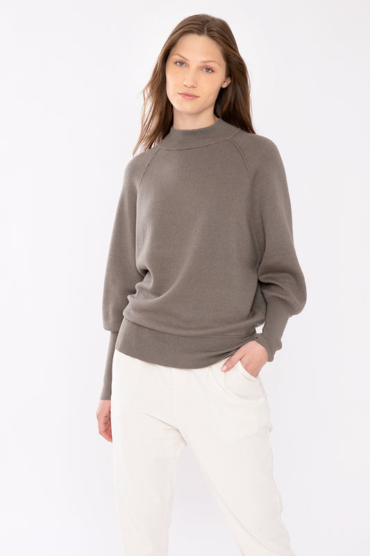 Kinross Cashmere Balloon Sleeve Mock