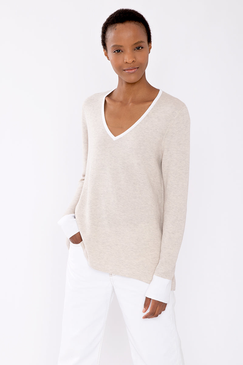 Kinross Cashmere Reversible Hi Low Vee