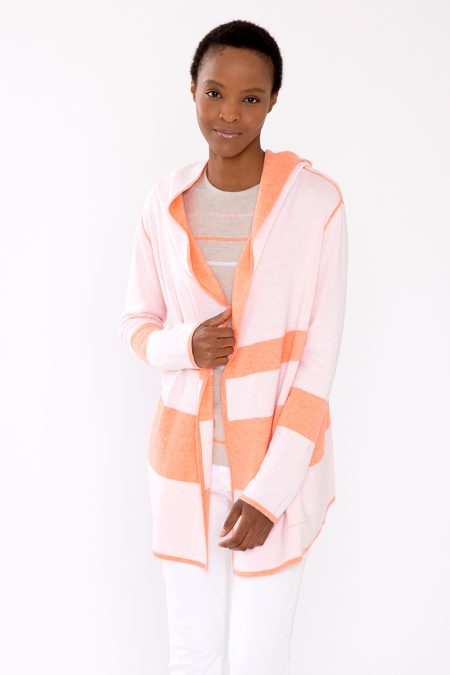 Kinross Cashmere Reversible Striped Hoodie
