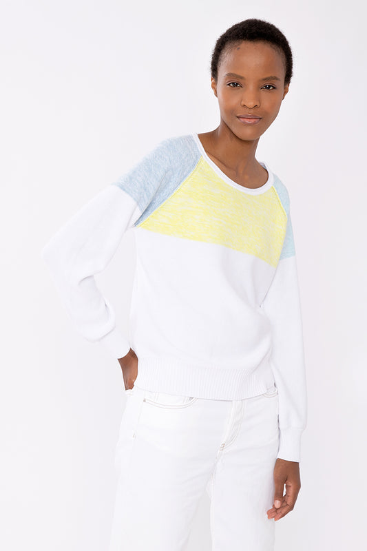 Kinross Cashmere Marled Yoke Pullover