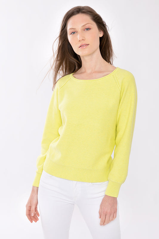 Kinross Cashmere Gathered Sleeve Raglan Pullover