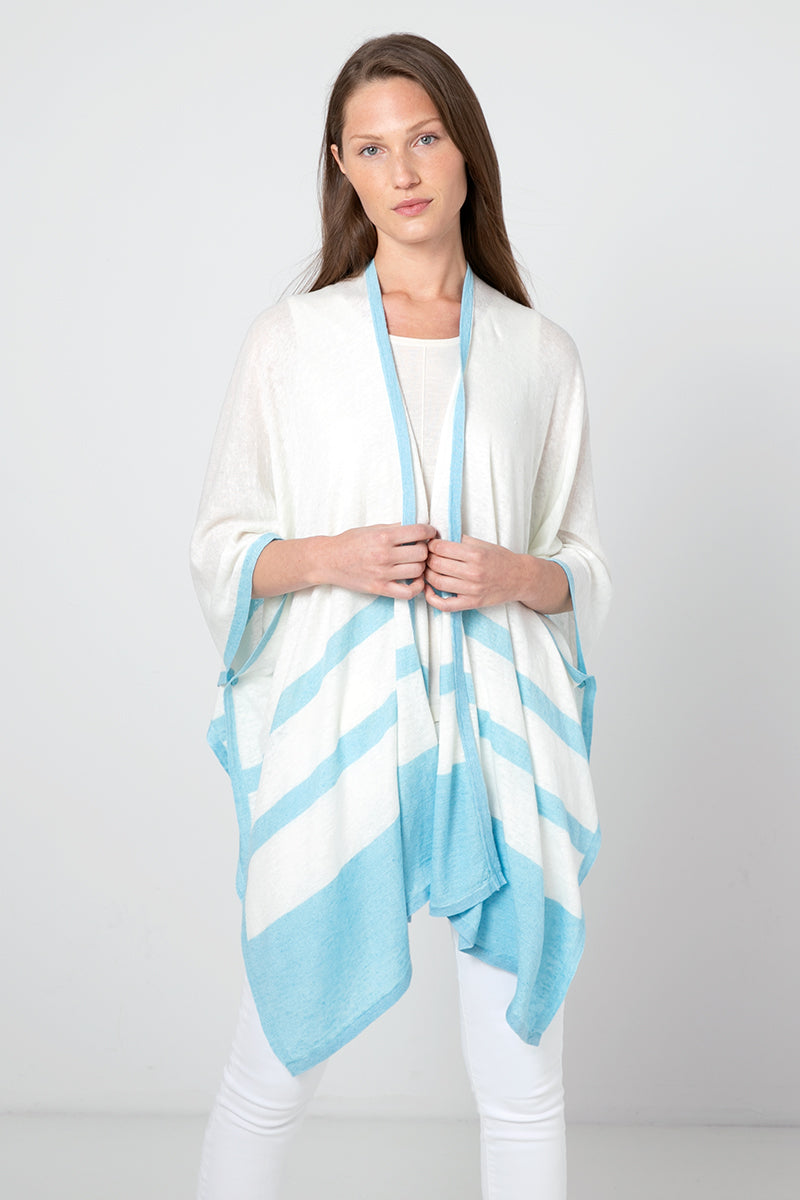 Kinross Cashmere Stripe Ruana