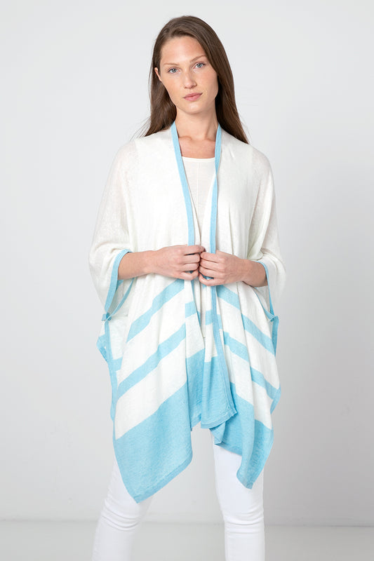 Kinross Cashmere Stripe Ruana