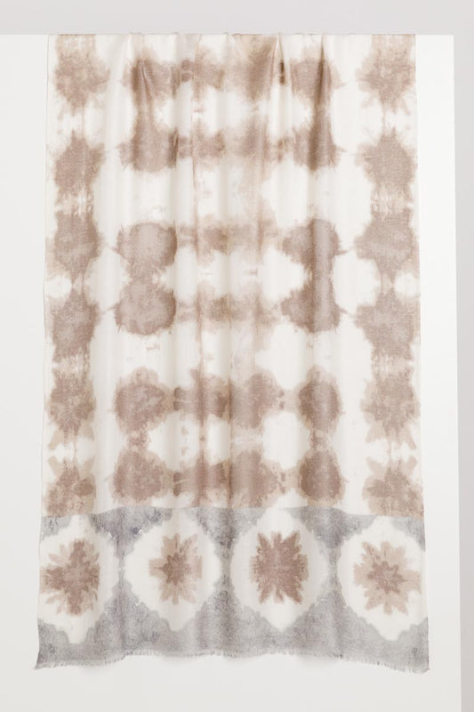 Kinross Cashmere Corfu Batik Print Scarf