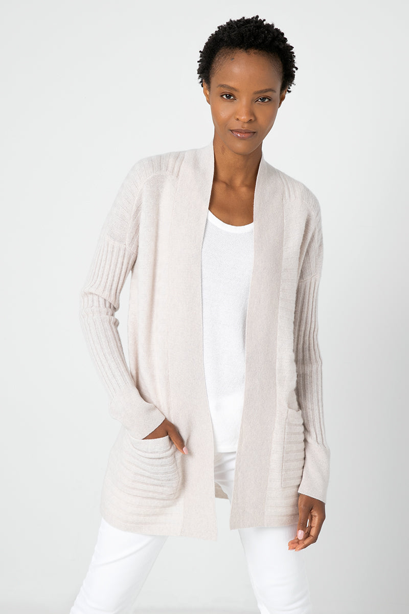 Kinross Cashmere Easy Rib Cardigan