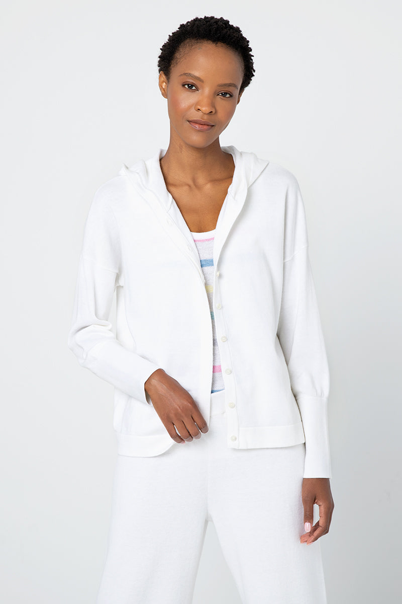 Kinross Cashmere Button Hoodie