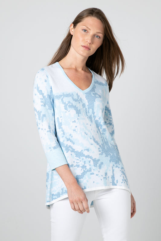 Kinross Cashmere Reversible Starburst Hi Low Vee