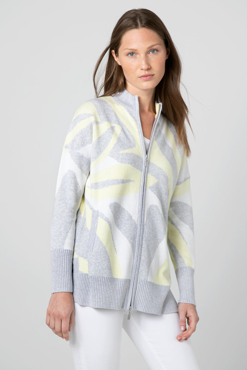 Kinross Cashmere Paros Zip Mock Cardigan