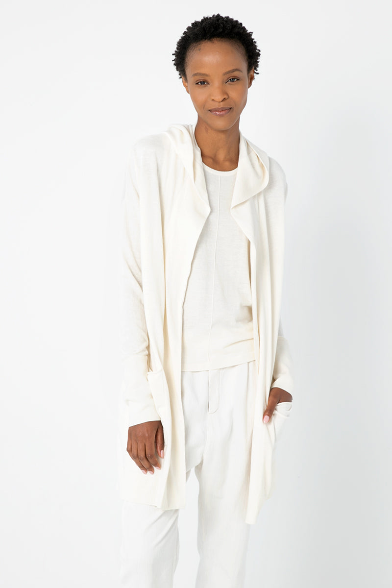 Kinross Cashmere Hooded Drape Cardigan