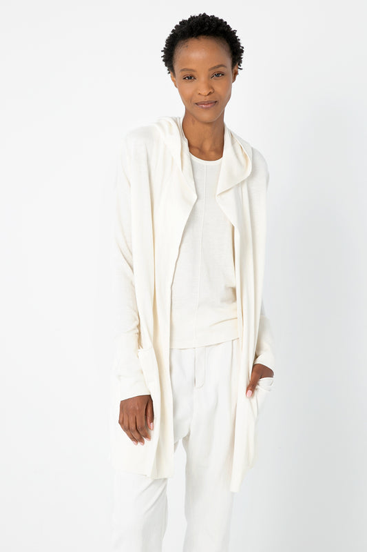 Kinross Cashmere Hooded Drape Cardigan