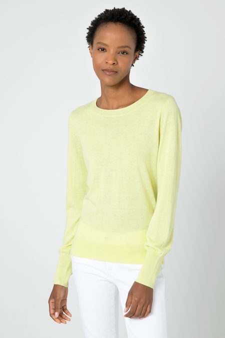 Kinross Cashmere Keyhole Back Crew