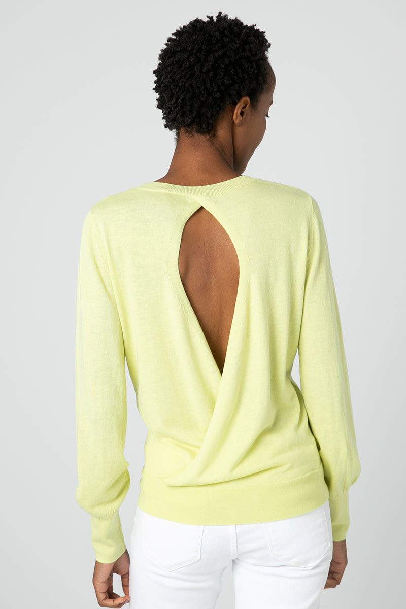 Kinross Cashmere Keyhole Back Crew