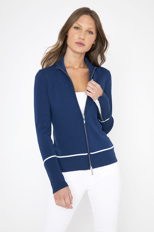 Kinross Zip Mock Cardigan