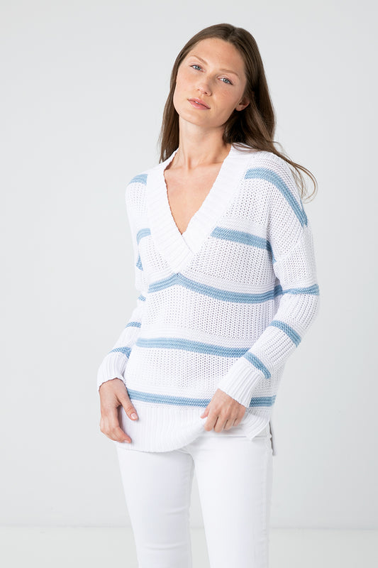 Kinross Cashmere Easy Textured Vee