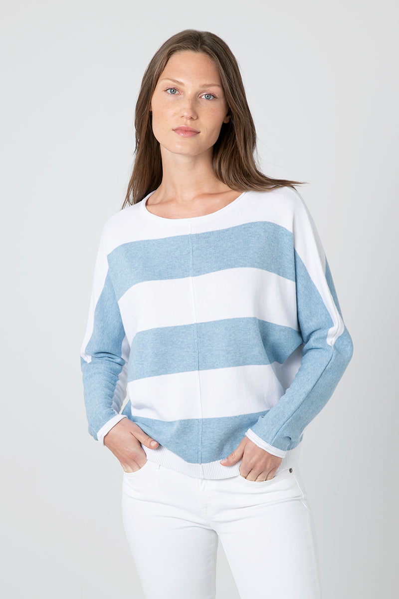 Kinross Cashmere Bold Stripe Dolman
